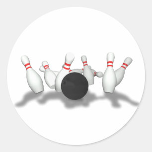 Adesivo Redondo Bola de boliche e pinos: Modelo 3D: