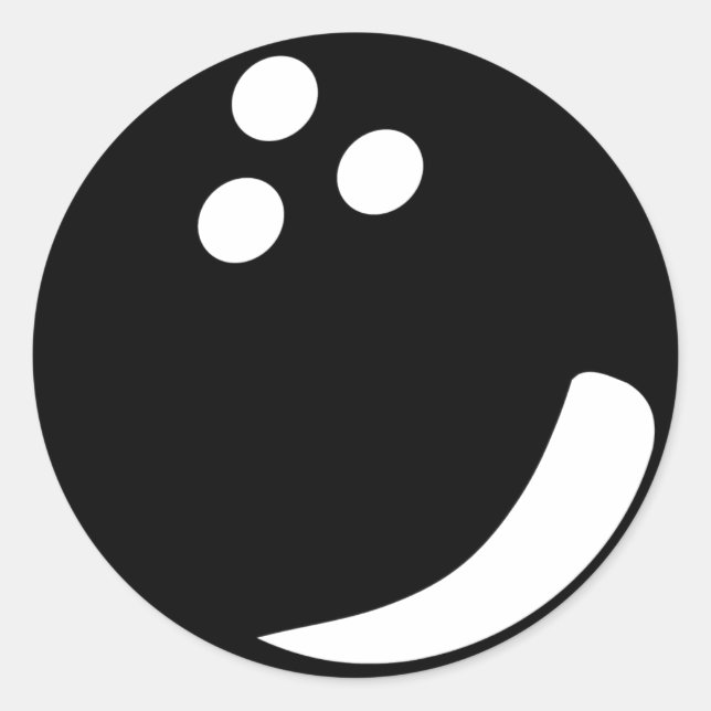 Adesivo Redondo bola de boliche preta (Frente)