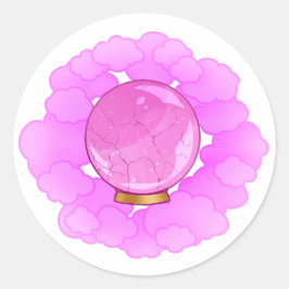 Adesivo Redondo Bola de Cristal Cracking Rosa Brilhante