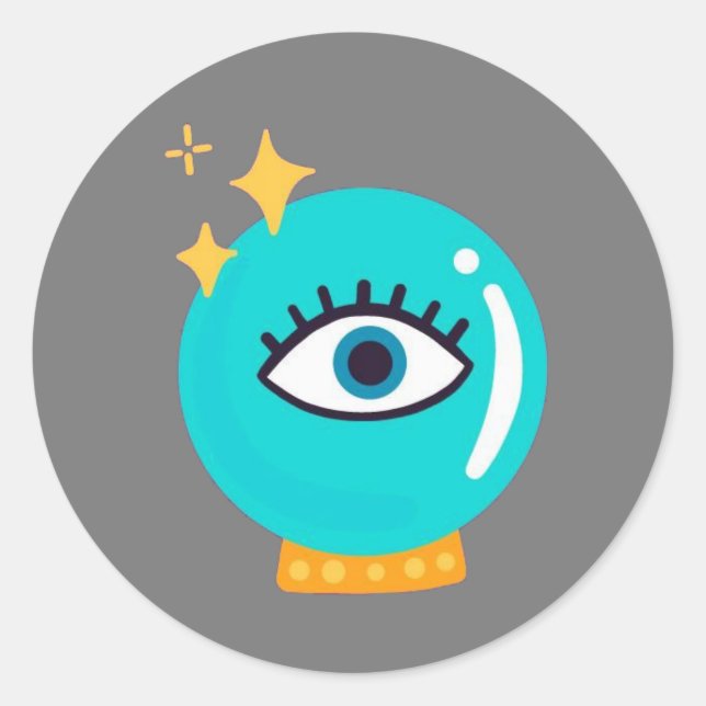 Adesivo Redondo Bola de cristal de terceiro olho muito bonita (Frente)