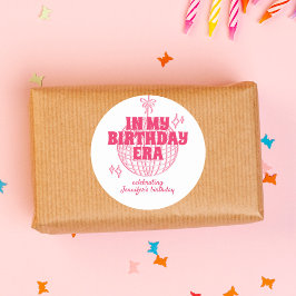 Adesivo Redondo Bola De Disco Rosa Na Minha Festa De Aniversário