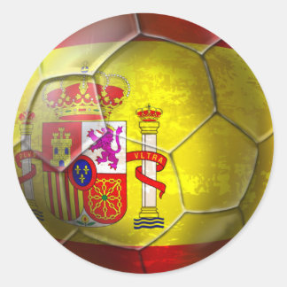 Adesivo Redondo Bola de espanha Grunge Bola de bandeira espanhola