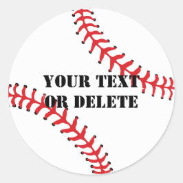 Adesivo Redondo Bola de Esportes da Liga de Beisebol de Texto lega