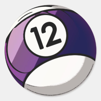Adesivo Redondo Bola de Estilo de BD Número 12 Bilhares