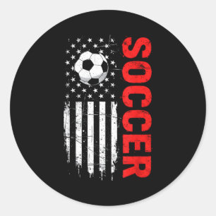 Adesivo Redondo Bola de futebol americano patriota com a bandeira