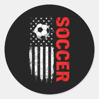 Adesivo Redondo Bola de futebol americano patriota com a bandeira