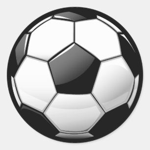 Adesivo Redondo Bola de futebol clássica lustrosa