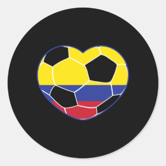 Adesivo Redondo Bola de Futebol Coração da Colômbia - Futebol Colo