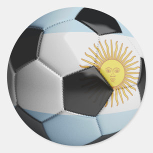 Adesivo Redondo Bola de futebol da bandeira de Argentina