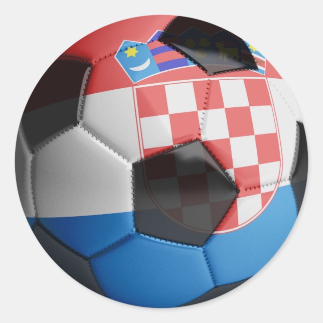 Adesivo Redondo Bola de futebol da bandeira de Croatia (Frente)