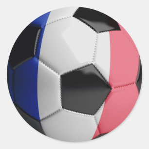 Adesivo Redondo Bola de futebol da bandeira de France