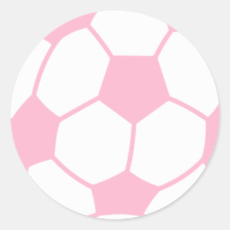 Adesivo Redondo Bola de Futebol da rosa claro