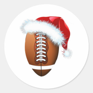 Adesivo Redondo bola de futebol de natal santa que diversão esport