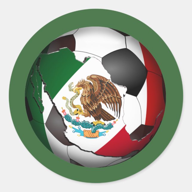 Adesivo Redondo Bola de Futebol do México (Frente)