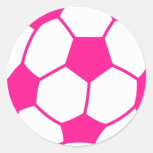 Adesivo Redondo Bola de futebol do rosa quente