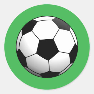 Adesivo Redondo Bola de Futebol no Verde
