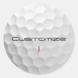 Adesivo Redondo Bola de Golfe com Texto e Número Personalizados