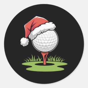 Adesivo Redondo Bola de Golfe de papai noel para Natal