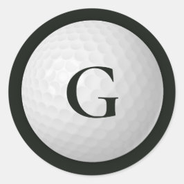 Adesivo Redondo Bola de Golfe do Monograma Preto