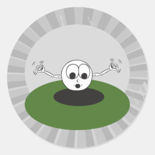 Adesivo Redondo bola de golfe engraçada amedrontando-se