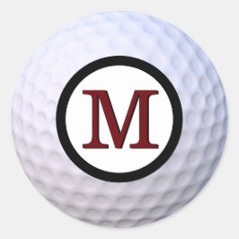 Adesivo Redondo Bola de Golfe Monograma Personalizado em Negrito