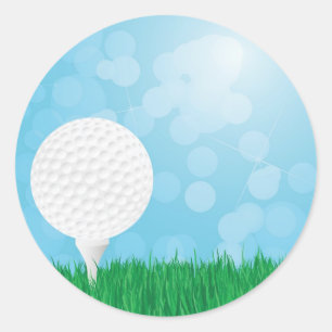 Adesivo Redondo bola de golfe na grama