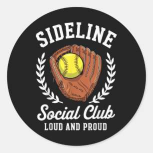 Adesivo Redondo Bola de Luvas Softball do Clube Social Lado Orgulh