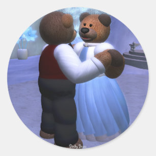 Adesivo Redondo Bola de Natal Dinky Bears