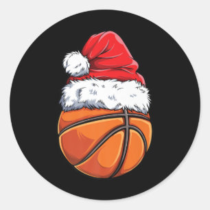 Adesivo Redondo Bola de Natal Santa Hat Engraçado Esporte Xm