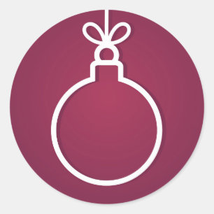 Adesivo Redondo Bola de Natal Sticker. Colocar para texto.