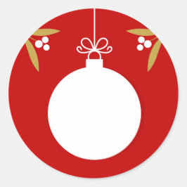 Adesivo Redondo Bola de Natal Sticker. Colocar para texto.