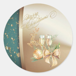 Adesivo Redondo Bola de Natal,Vidro de Vinho,Reinadores,Arco