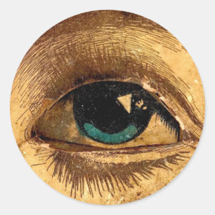 Adesivo Redondo Bola De Olhos Estranha Olhando Para Você