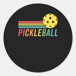 Adesivo Redondo Bola de picleball Retro Sunset Game Pickleball