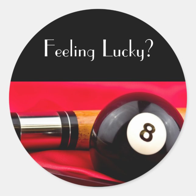 Adesivo Redondo Bola de piscina e indicação (Frente)