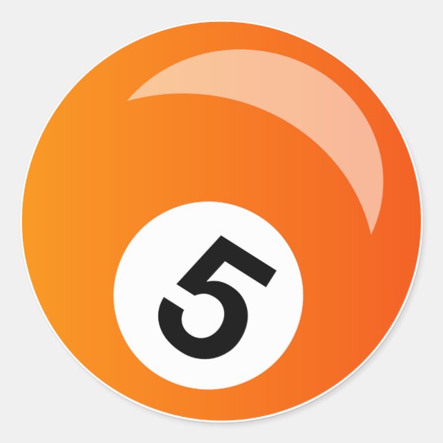 Adesivo Redondo Bola de Piscina Laranja Clássica (Frente)