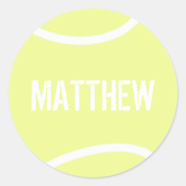 Adesivo Redondo Bola de Tênis Amarela Brilhante Personalizada