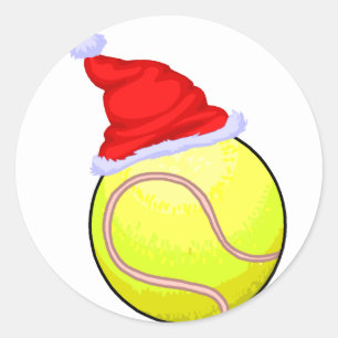 Adesivo Redondo Bola de Tênis (Santa Hat)