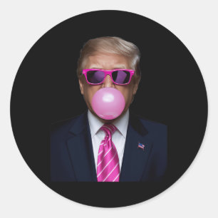 Adesivo Redondo Bola de Tremor Rosa Gum 2024 Votação Presidente Fu