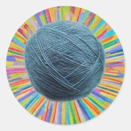 Adesivo Redondo Bola de Wool Sticker