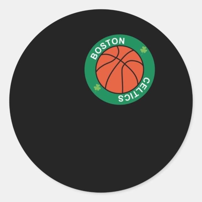 Adesivo Redondo Bola Dedicada Ao Basquete De Boston Celtics Te (Frente)