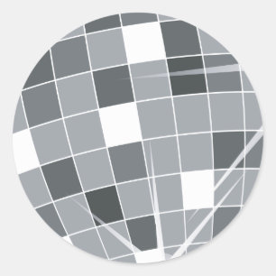 Adesivo Redondo Bola Disco (Bola Brilhante, Bola Espelhada) - Cinz