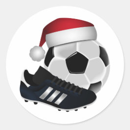 Adesivo Redondo Bola e Calçado de Futebol de Natal