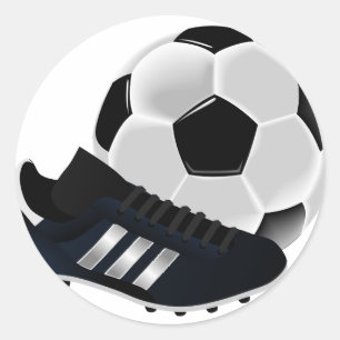Adesivo Redondo Bola e Sapato de Futebol