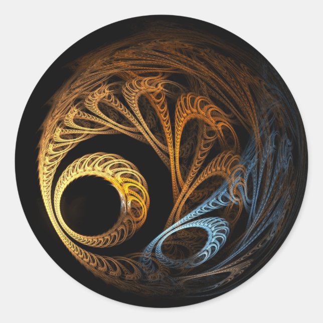 Adesivo Redondo bola fractal (Frente)