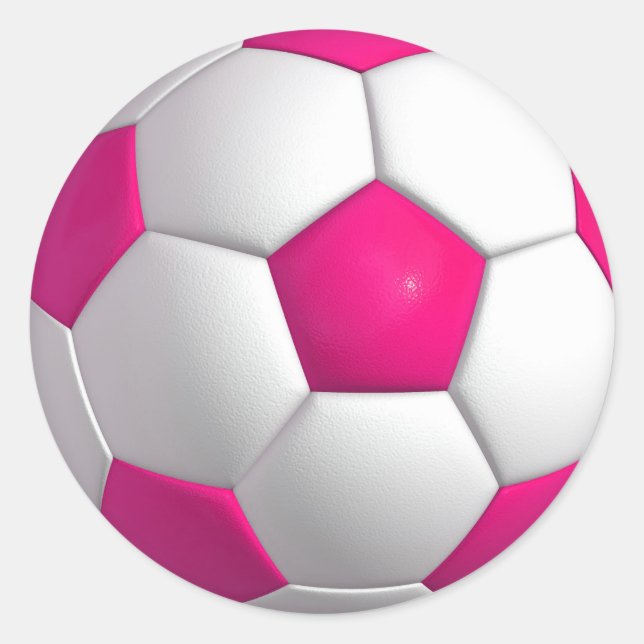 Adesivo Redondo Bola Rosa de Futebol (Frente)