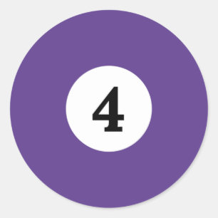 Adesivo Redondo Bola Solitária Púrpura 4 Bilhar