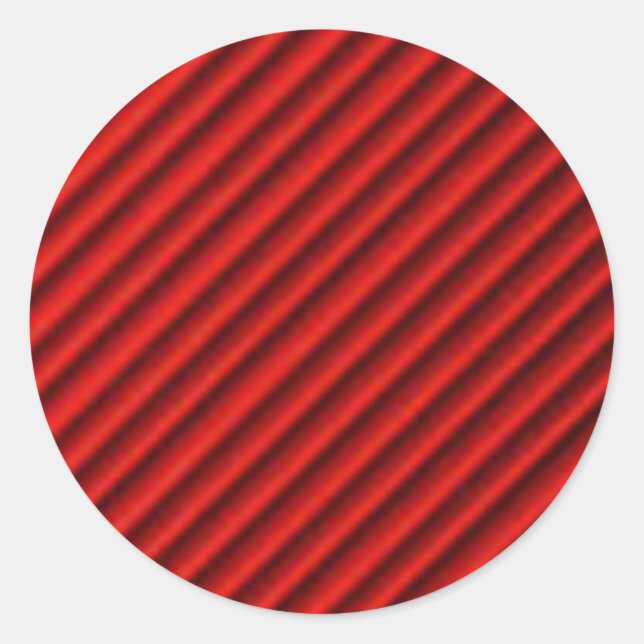 Adesivo Redondo Bola Vermelha com Abstrato de Linhas Pretas (Frente)
