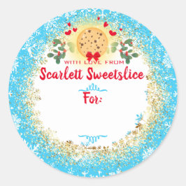 Adesivo Redondo Bolachas de Natal para panificação de férias para