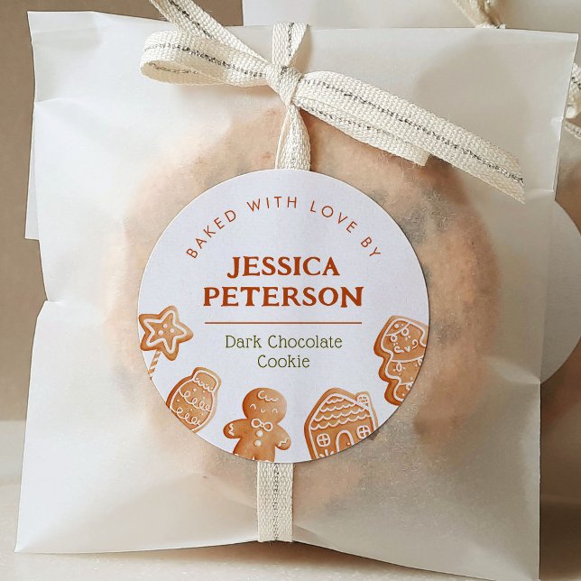 Adesivo Redondo Bolachas de Natal Trocando Pão de Banho (Criador carregado)